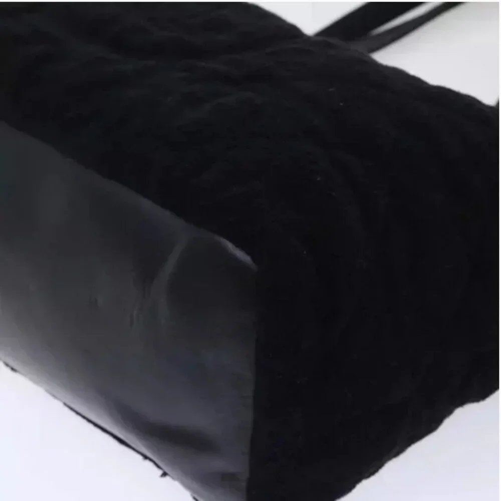 Chanel Tote Bag Pile Black Auth